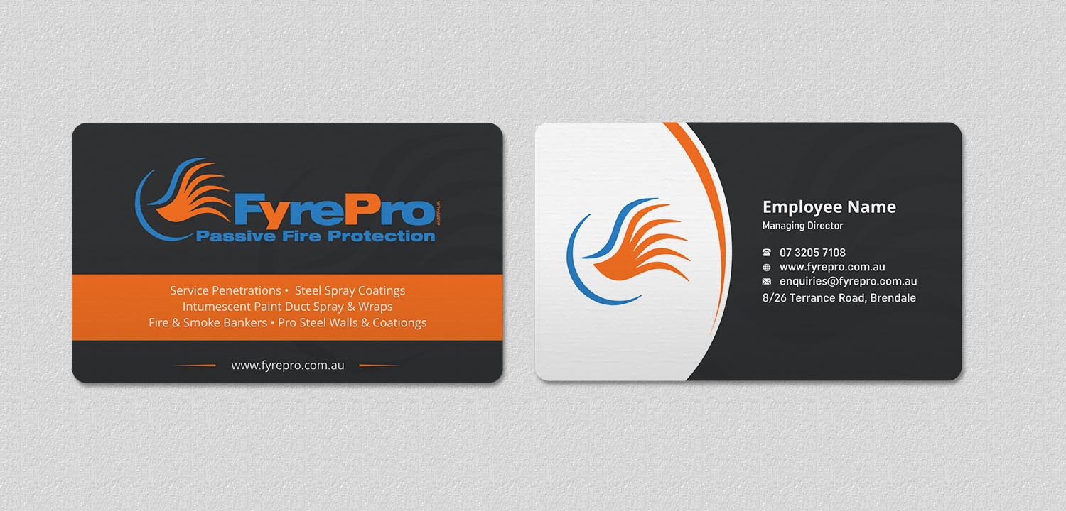 Business Card Design by INDIAN_Ashok for Fyre Pro Aus | Design #15770946