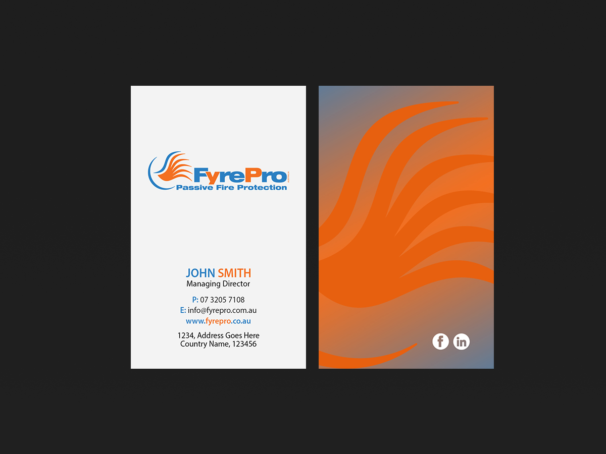 Business Card Design by Creations Box 2015 for Fyre Pro Aus | Design #15738038