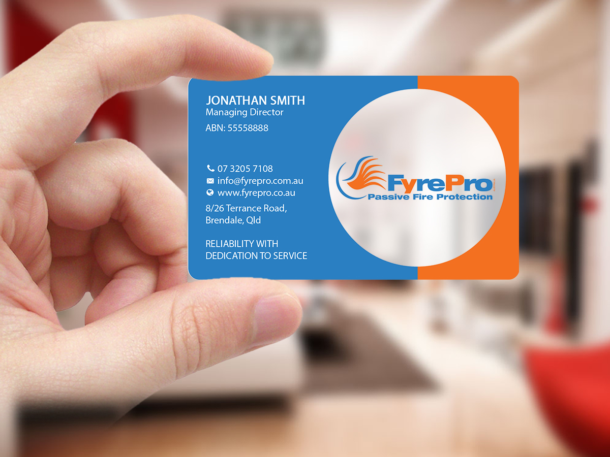 Business Card Design by Creations Box 2015 for Fyre Pro Aus | Design #15738044