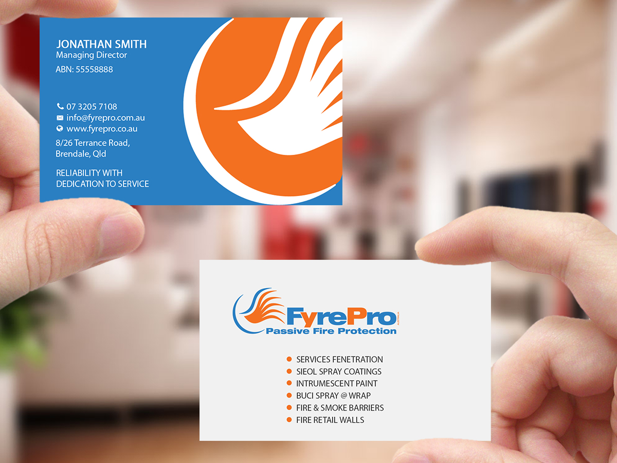 Visitenkarten-Design von Creations Box 2015 für Fyre Pro Aus | Design #15738185