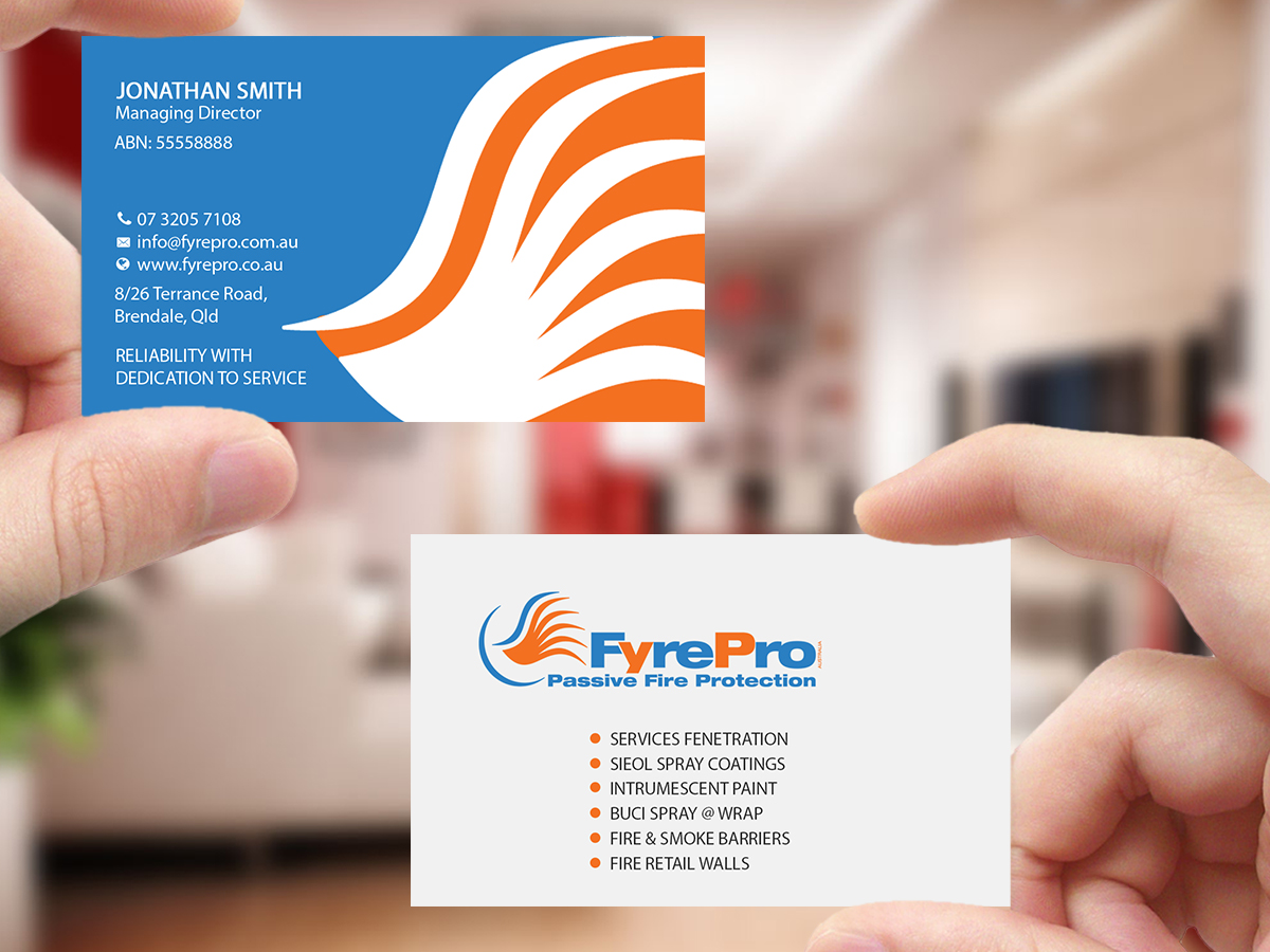 Visitenkarten-Design von Creations Box 2015 für Fyre Pro Aus | Design #15738385