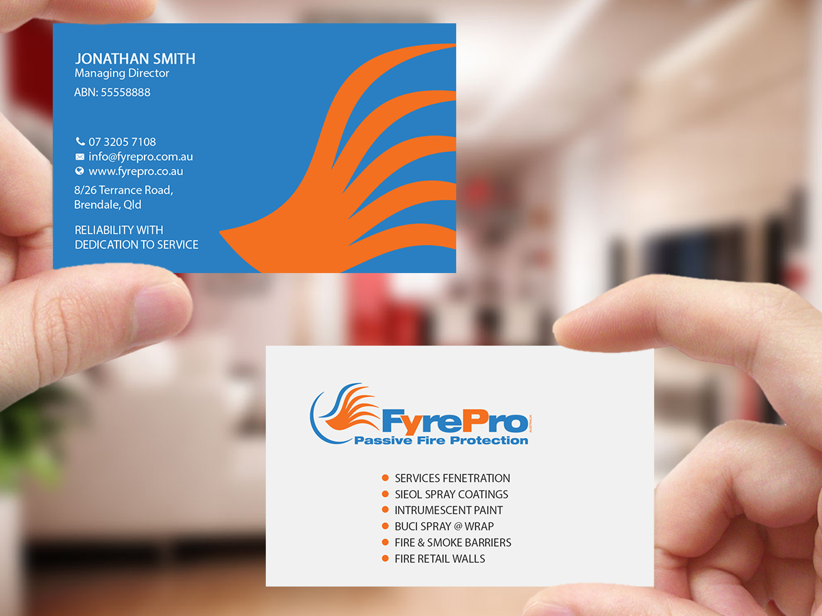 Visitenkarten-Design von Creations Box 2015 für Fyre Pro Aus | Design #15738386