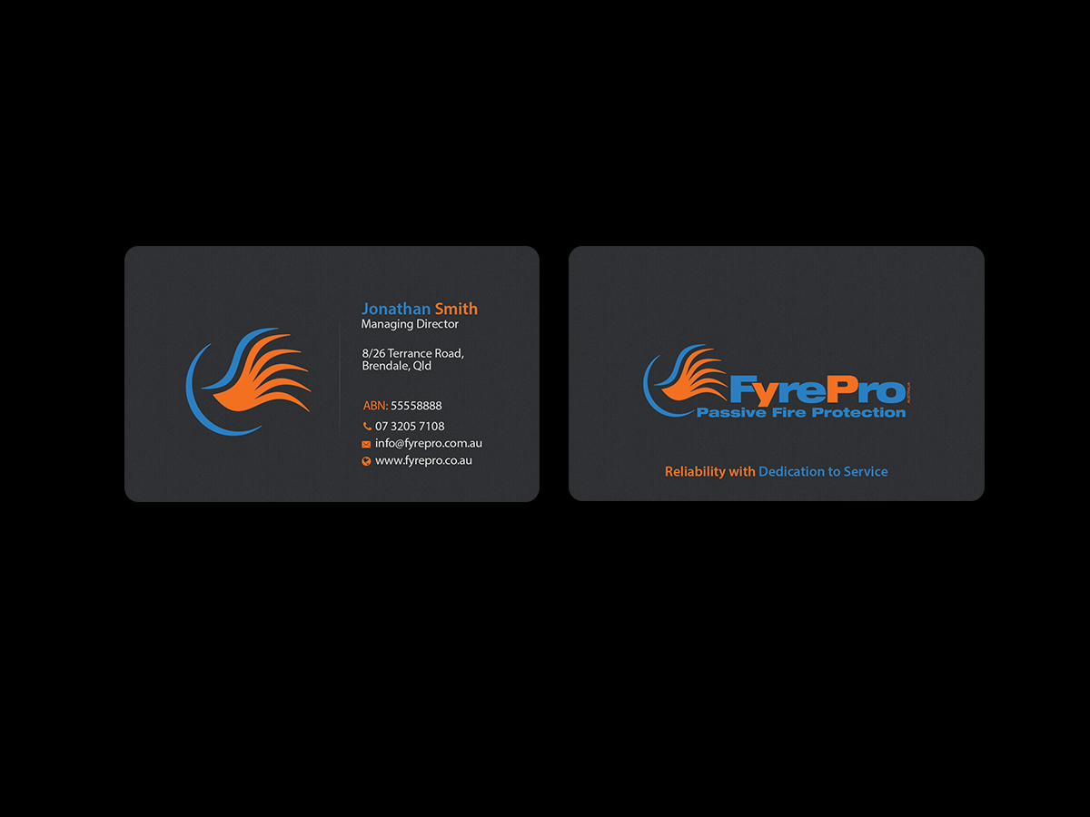Business Card Design by Creations Box 2015 for Fyre Pro Aus | Design #15748583