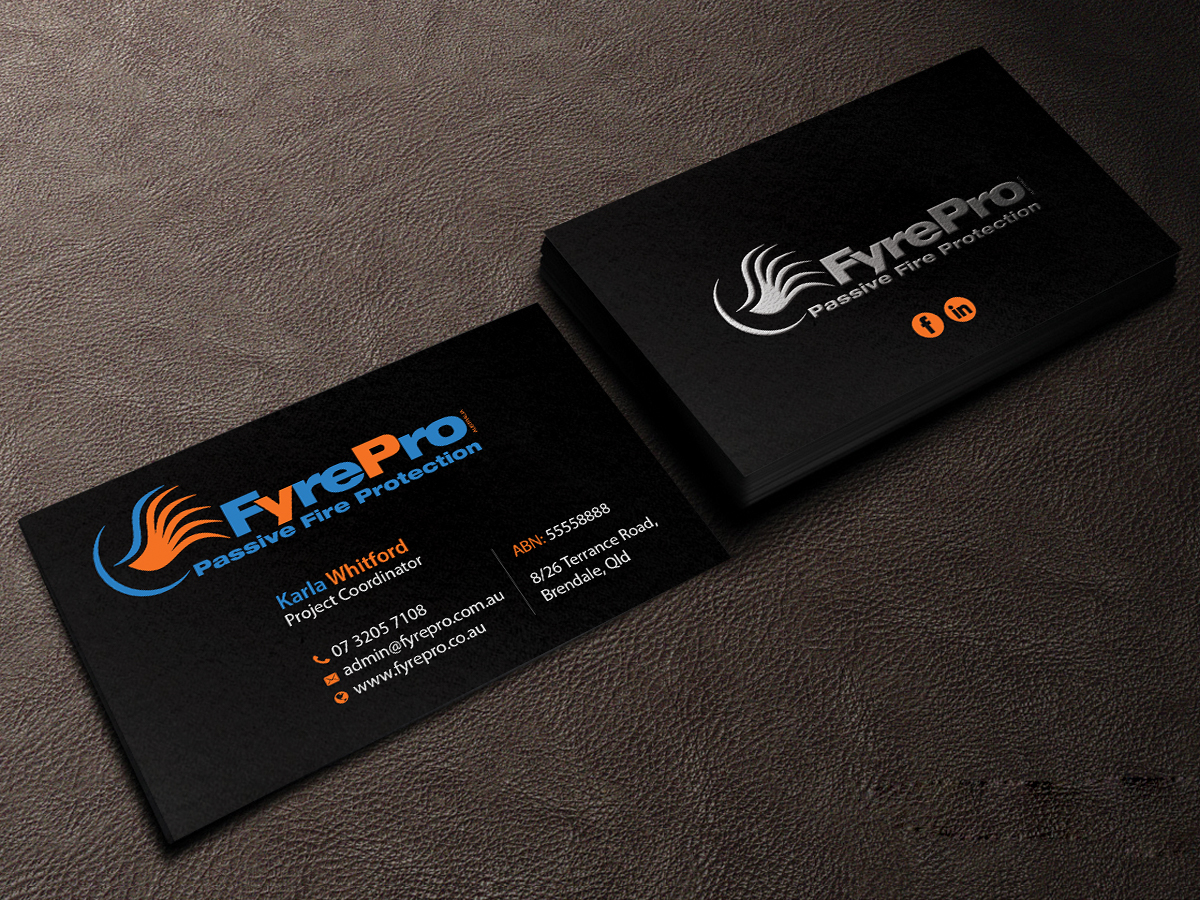 Diseño de Tarjeta de Presentación por Creations Box 2015 para Fyre Pro Aus | Diseño #15817237