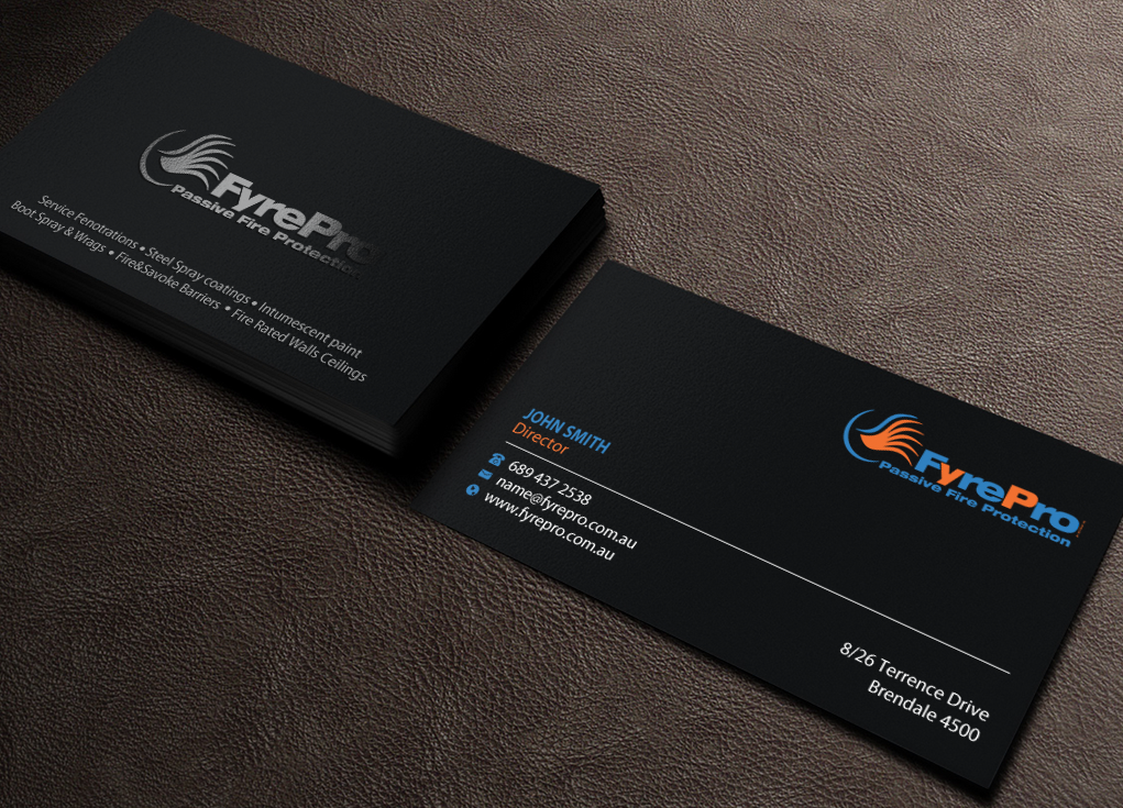 Business Card Design by Brand aid for Fyre Pro Aus | Design #15732552