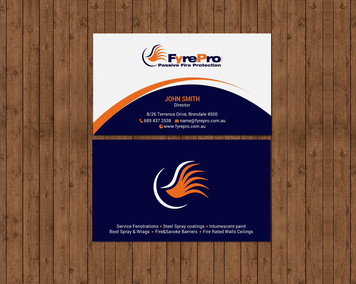 Diseño de Tarjeta de Presentación por chandrayaan.creative para Fyre Pro Aus | Diseño #15732059