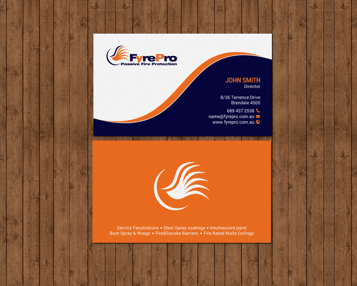 Business Card Design by chandrayaan.creative for Fyre Pro Aus | Design #15732060