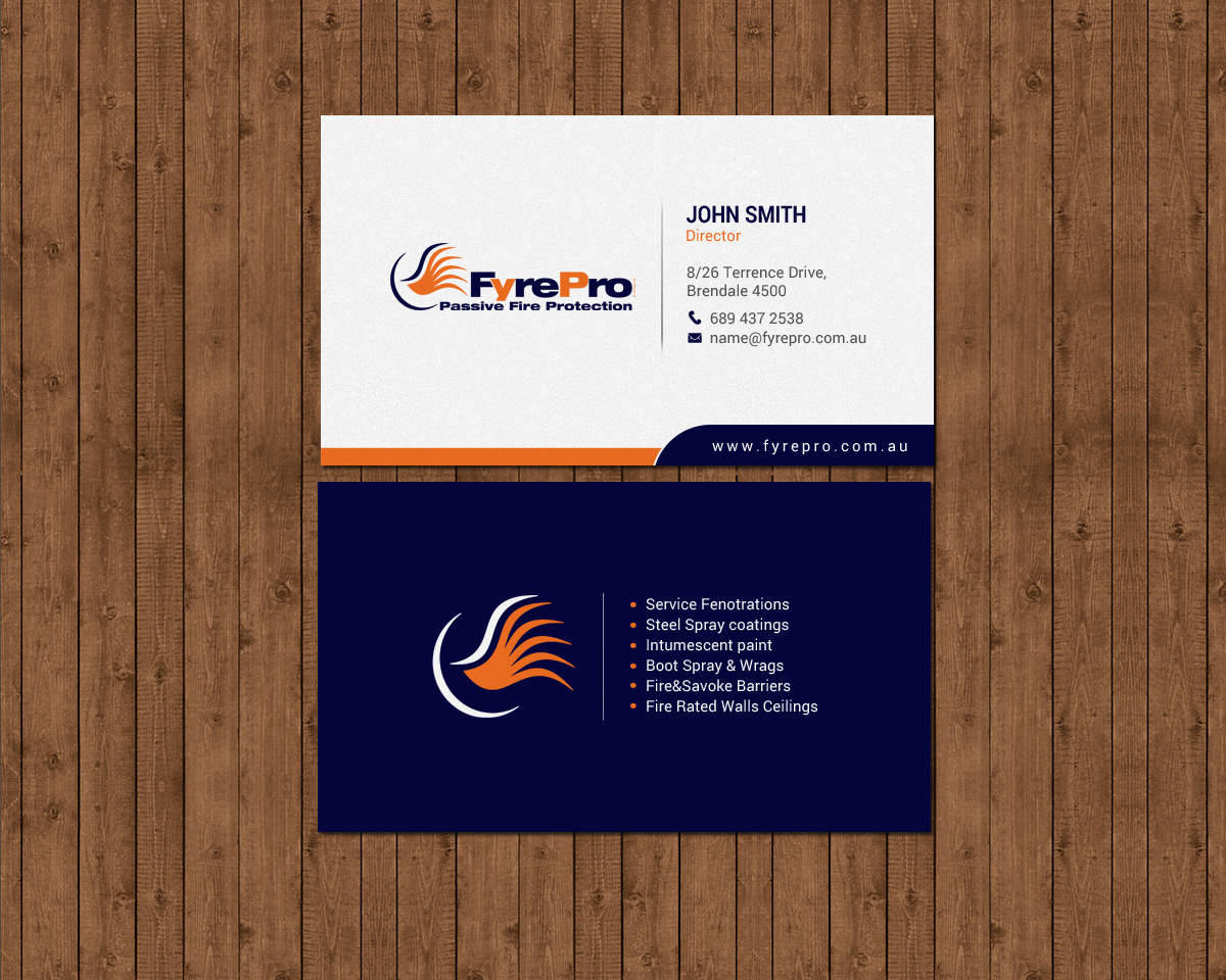 Business Card Design by chandrayaan.creative for Fyre Pro Aus | Design #15732106