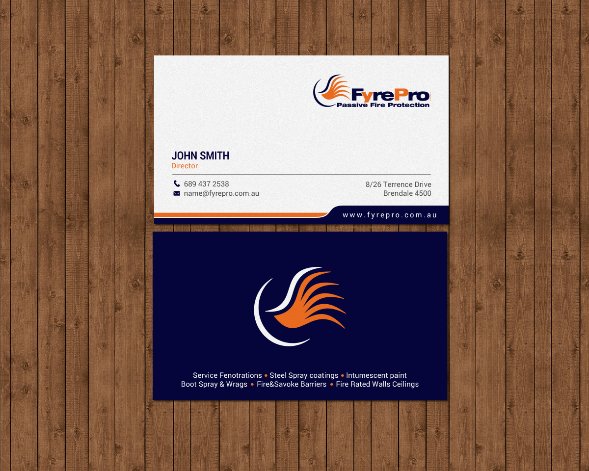 Business Card Design by chandrayaan.creative for Fyre Pro Aus | Design #15732109