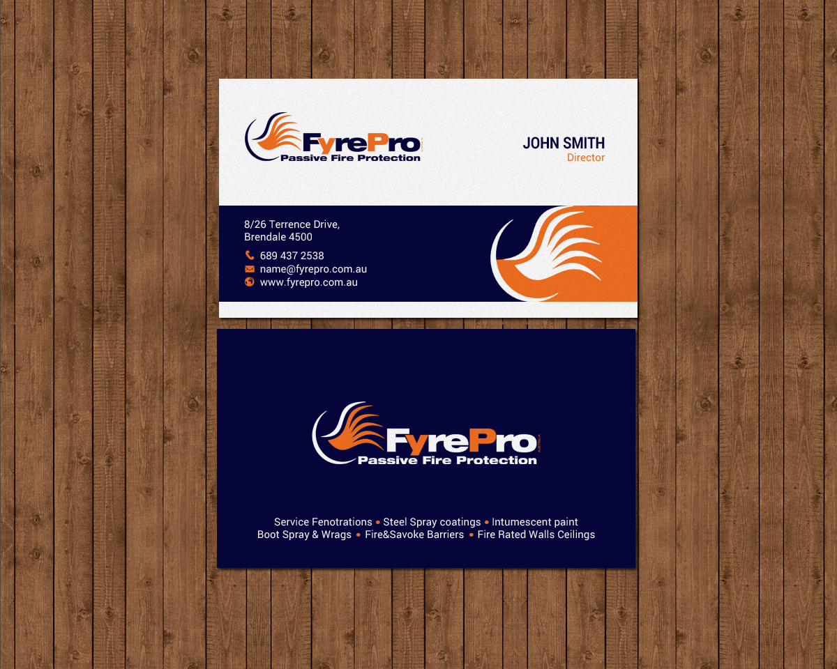 Business Card Design by chandrayaan.creative for Fyre Pro Aus | Design #15732475