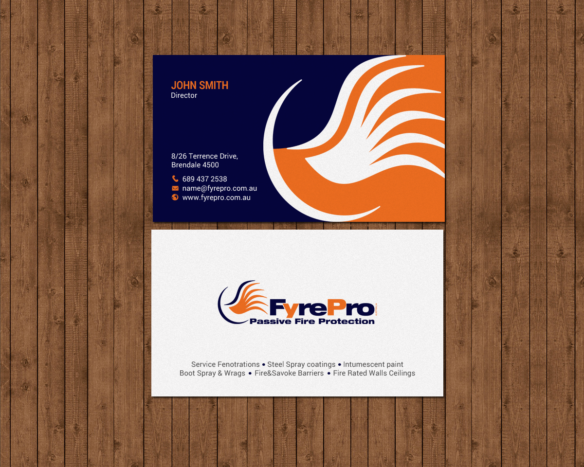 Diseño de Tarjeta de Presentación por chandrayaan.creative para Fyre Pro Aus | Diseño #15733229