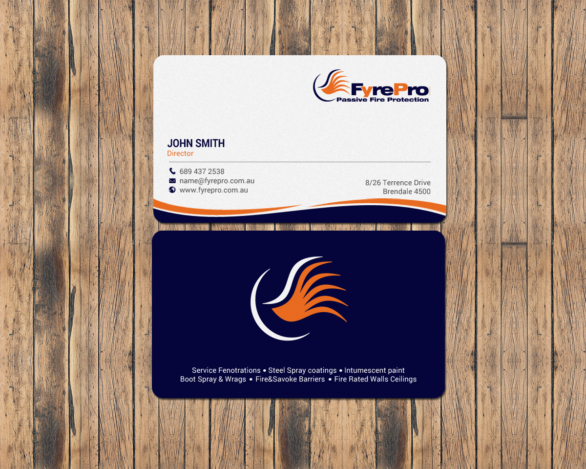 Business Card Design by chandrayaan.creative for Fyre Pro Aus | Design #15736511
