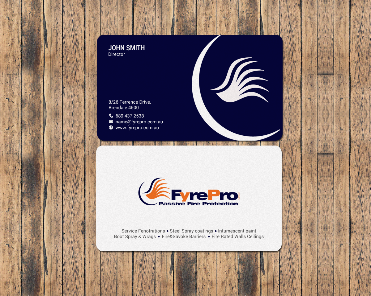 Business Card Design by chandrayaan.creative for Fyre Pro Aus | Design #15736513