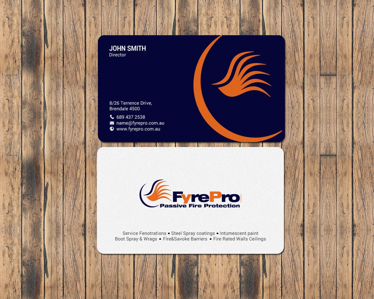 Business Card Design by chandrayaan.creative for Fyre Pro Aus | Design #15736514