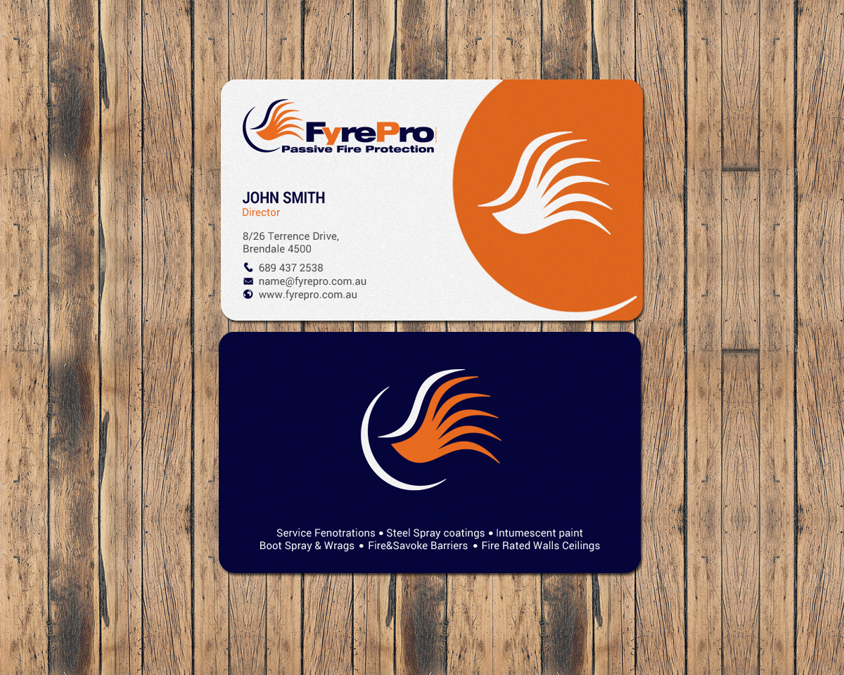 Business Card Design by chandrayaan.creative for Fyre Pro Aus | Design #15736533