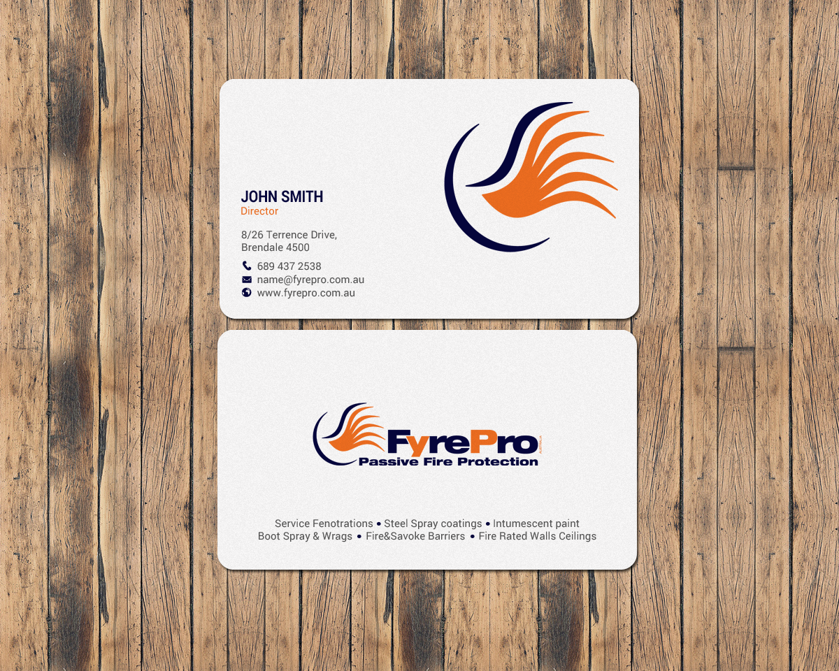 Business Card Design by chandrayaan.creative for Fyre Pro Aus | Design #15736535