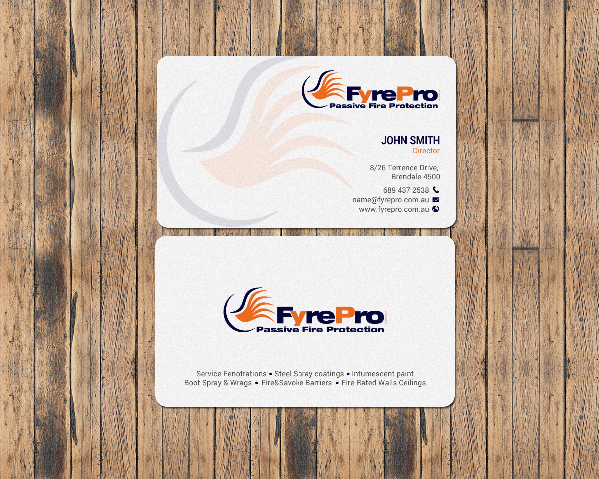 Business Card Design by chandrayaan.creative for Fyre Pro Aus | Design #15736536
