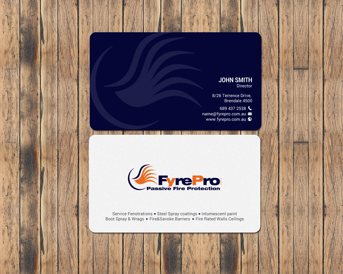Business Card Design by chandrayaan.creative for Fyre Pro Aus | Design #15736558