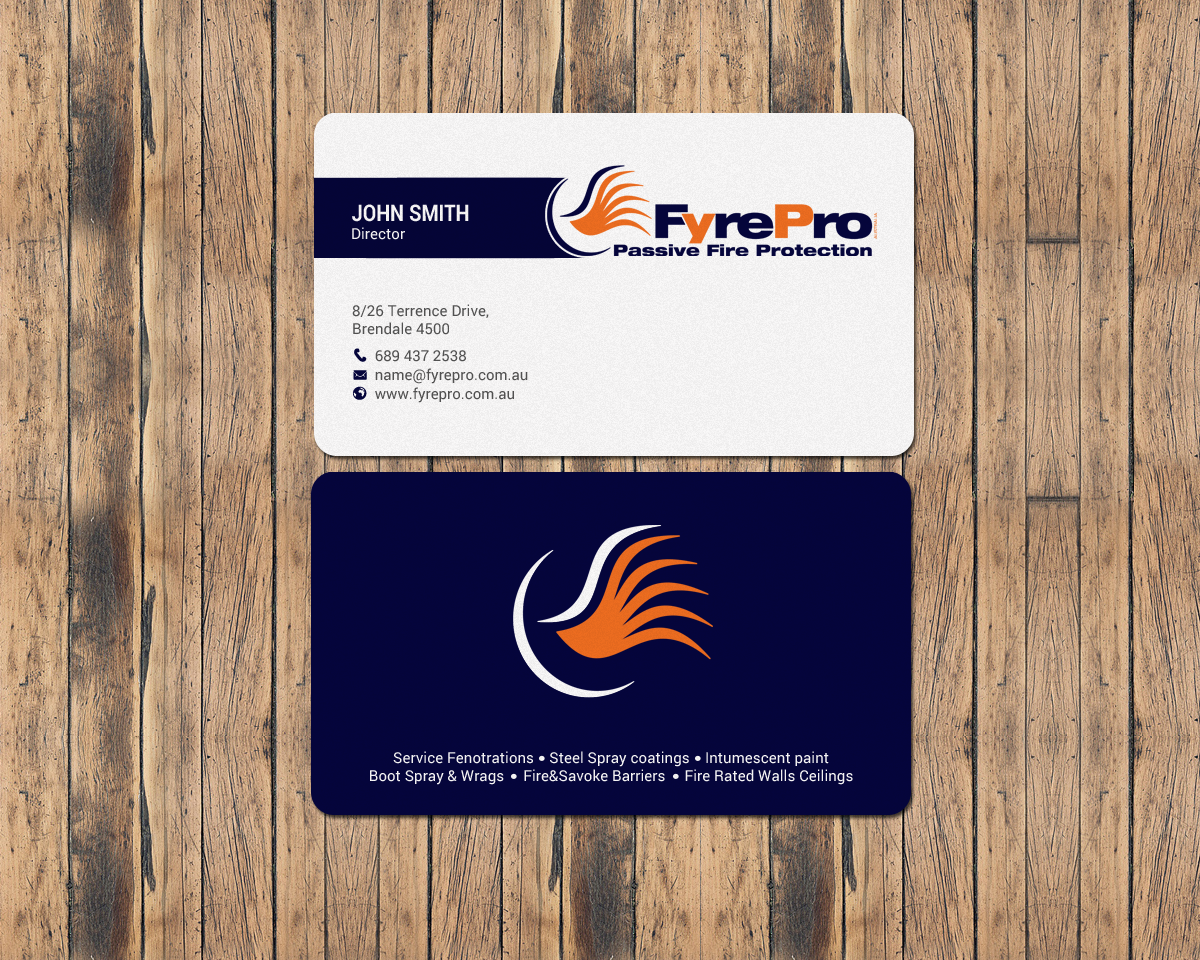 Business Card Design by chandrayaan.creative for Fyre Pro Aus | Design #15736561