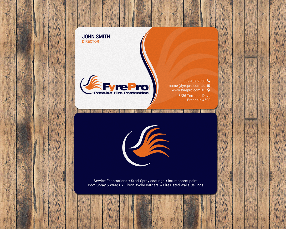 Visitenkarten-Design von chandrayaan.creative für Fyre Pro Aus | Design #15736610