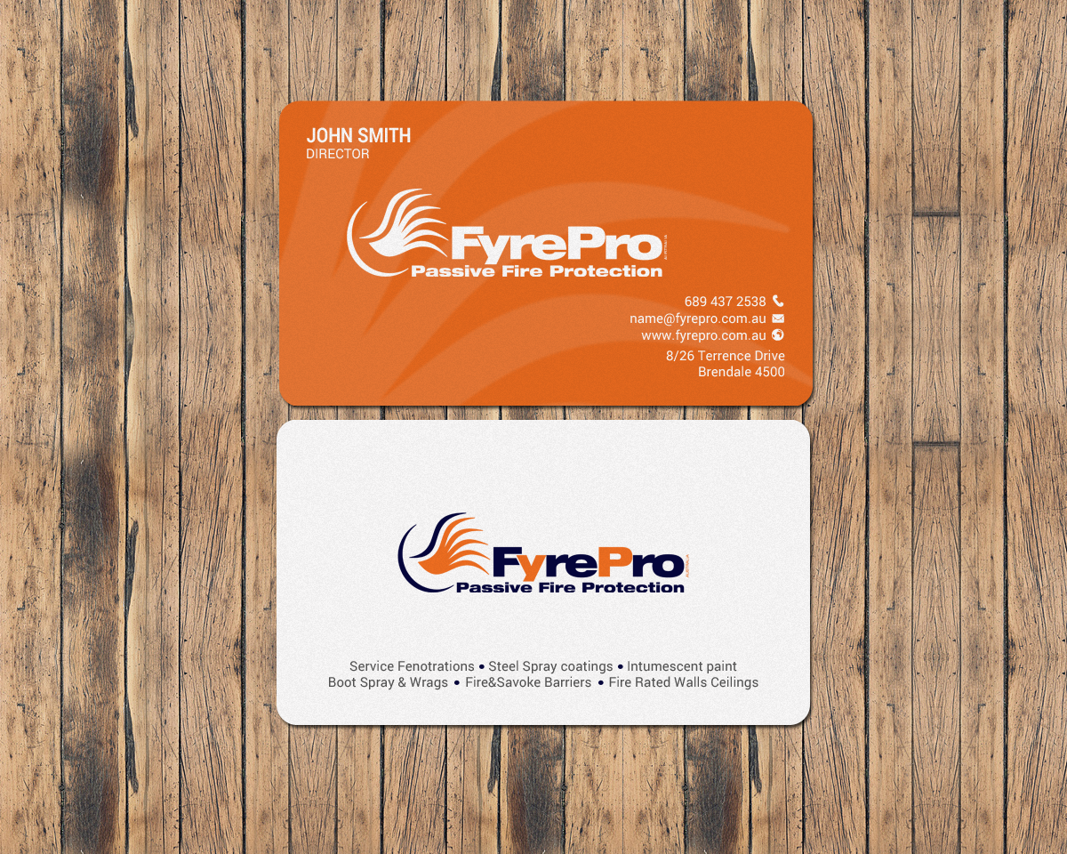 Visitenkarten-Design von chandrayaan.creative für Fyre Pro Aus | Design #15736616