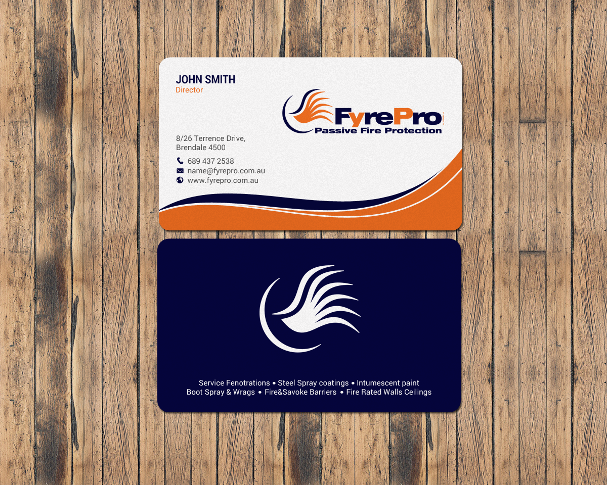 Visitenkarten-Design von chandrayaan.creative für Fyre Pro Aus | Design #15736617