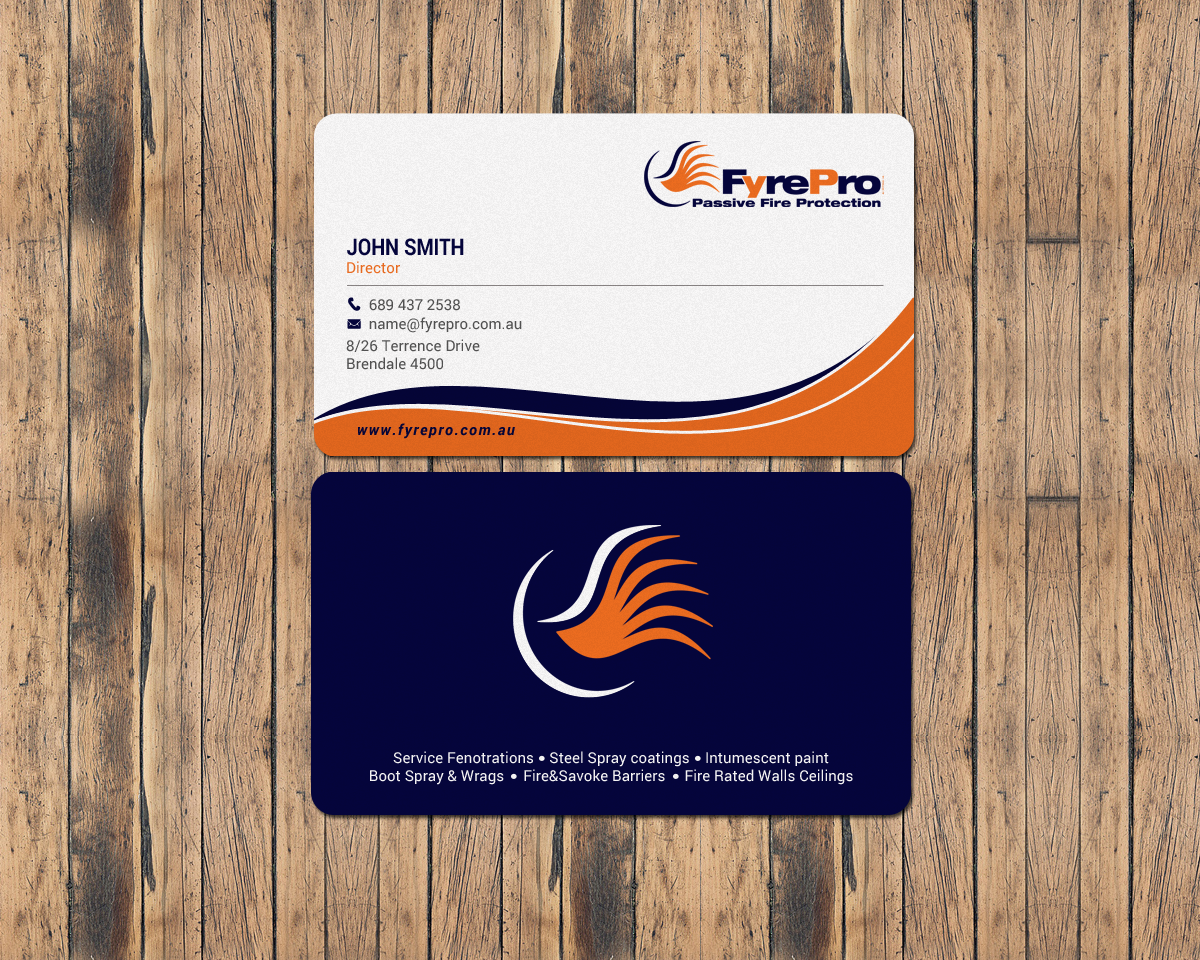 Business Card Design by chandrayaan.creative for Fyre Pro Aus | Design #15736646