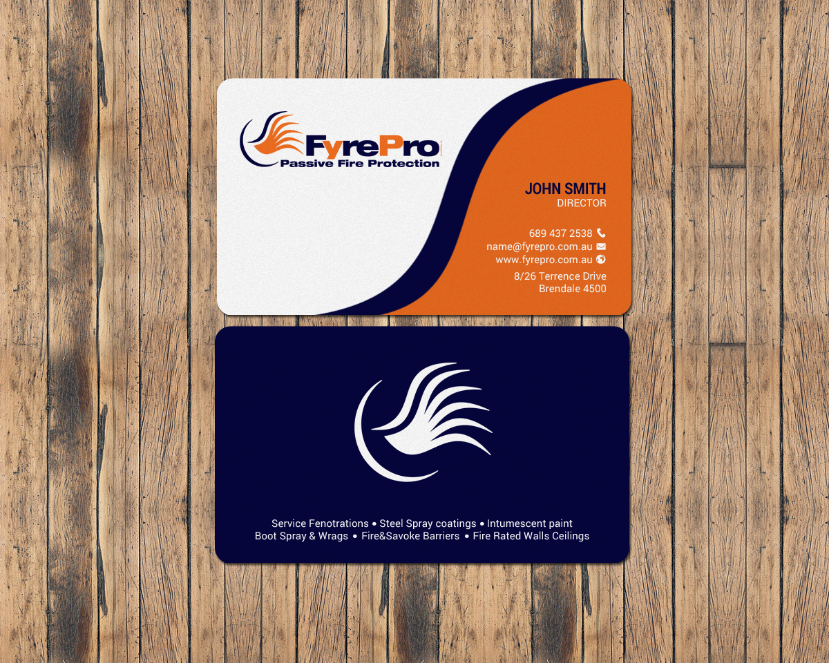 Business Card Design by chandrayaan.creative for Fyre Pro Aus | Design #15736648