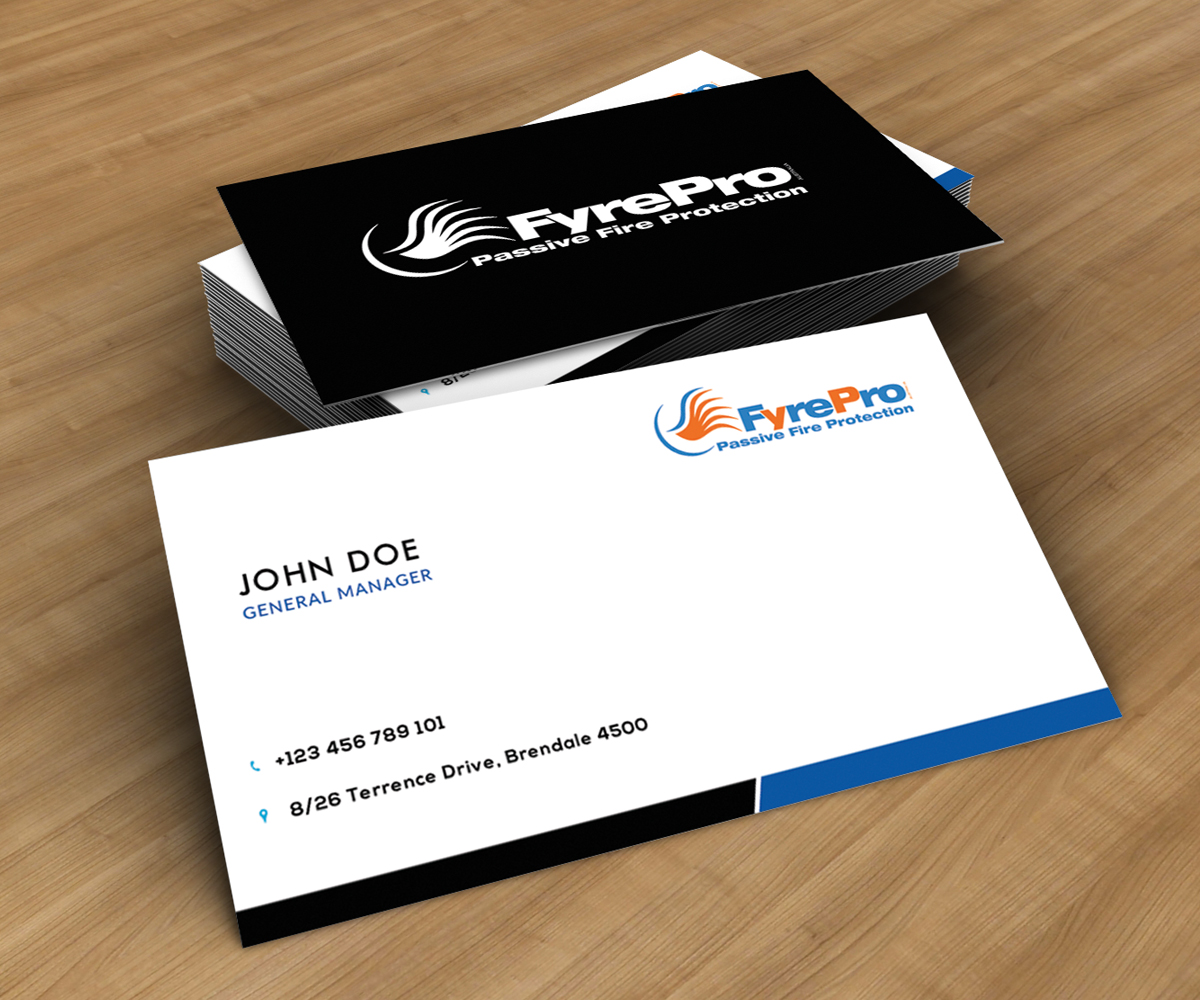 Business Card Design by shijujames26 for Fyre Pro Aus | Design #15800230