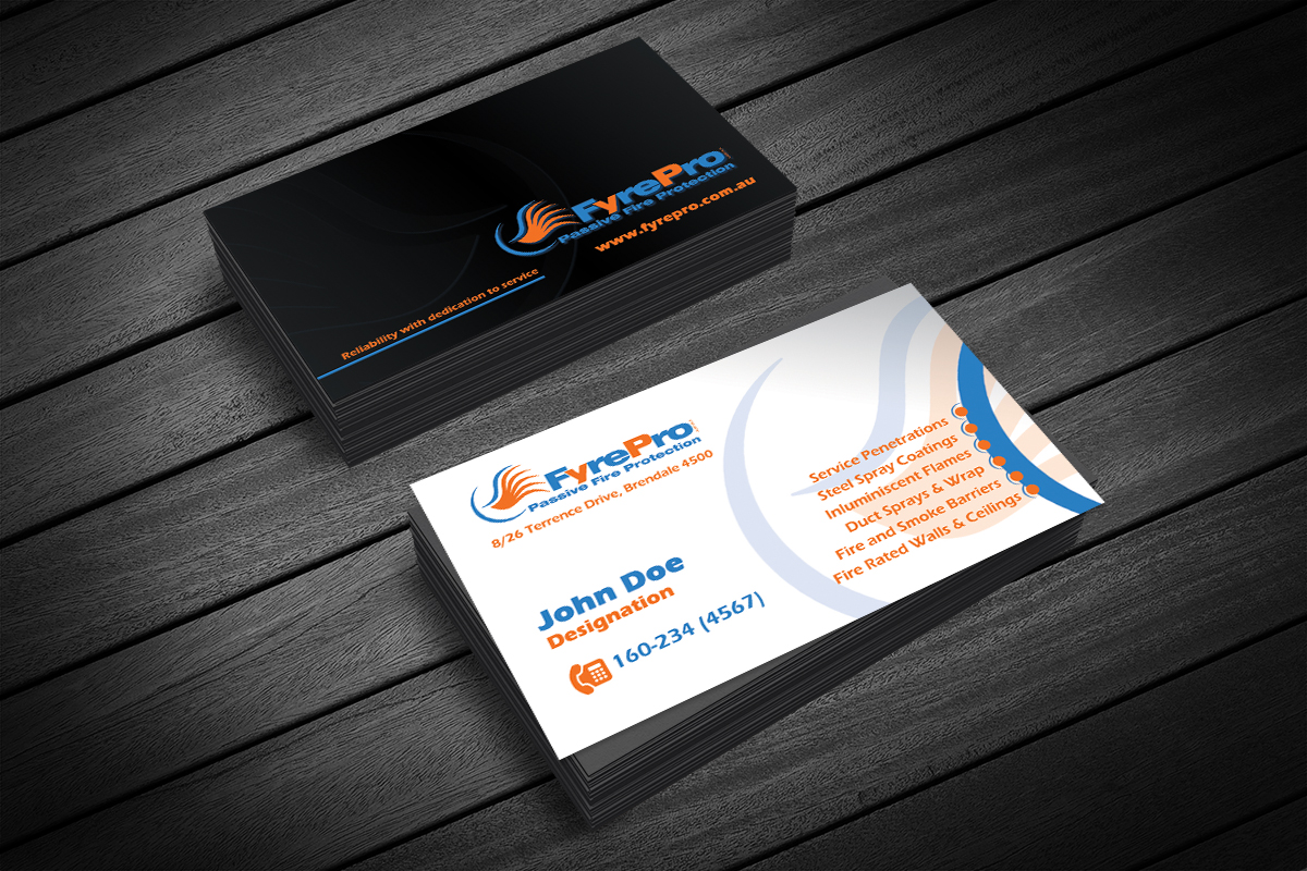 Business Card Design by creationz2011 for Fyre Pro Aus | Design #15816152
