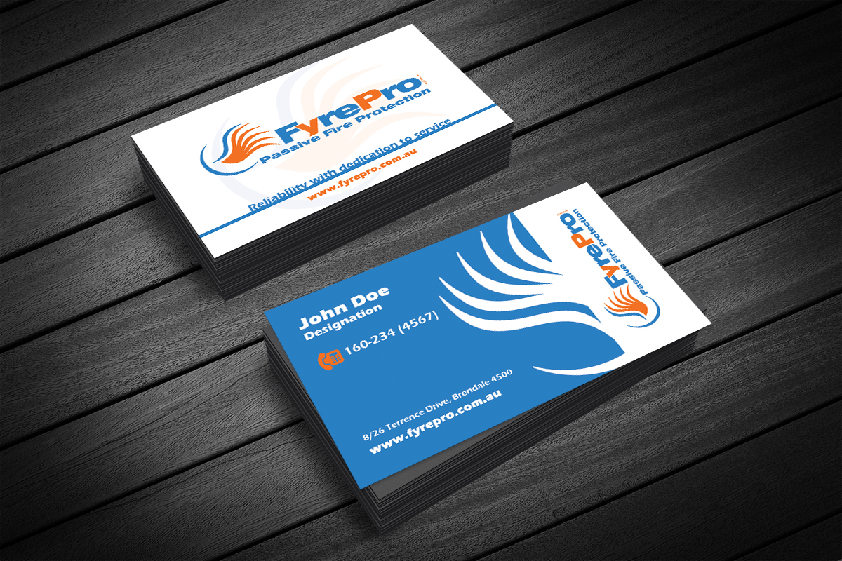 Business Card Design by creationz2011 for Fyre Pro Aus | Design #15816516