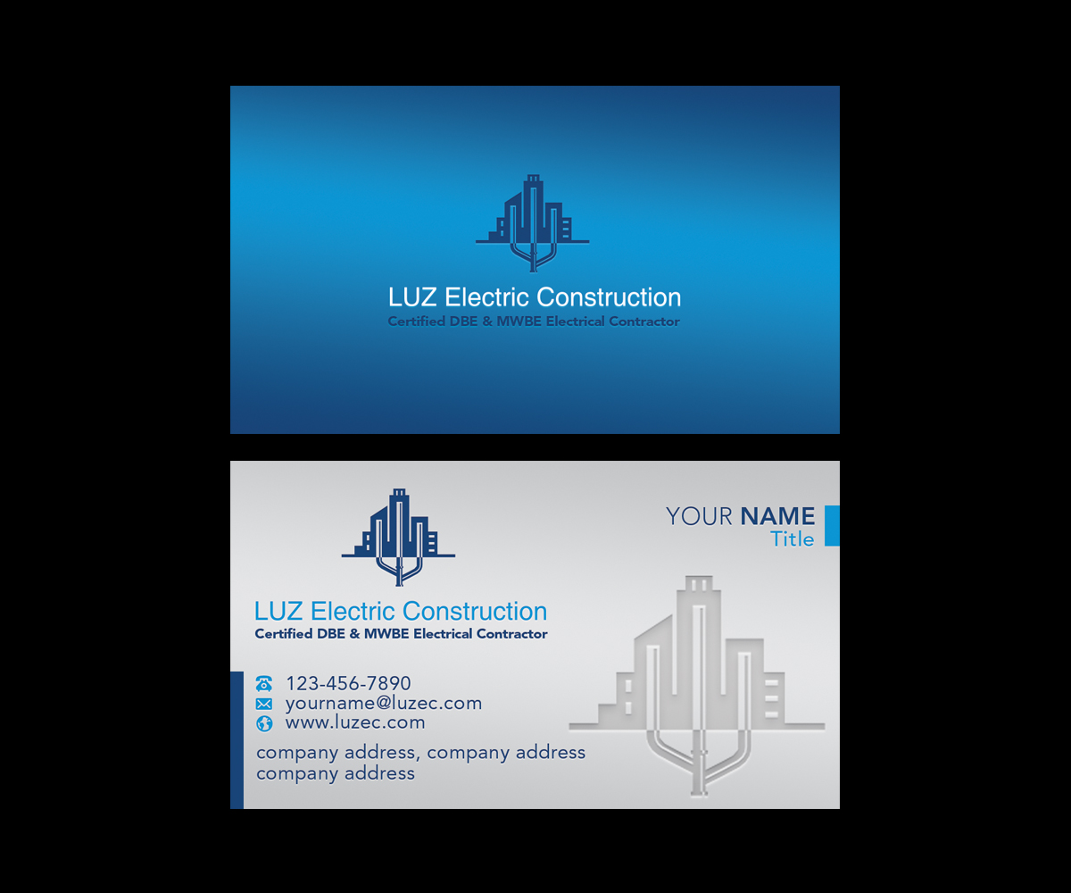 Business Card Design by Ethien for LUZ Electric Construction LLC | Design #15893688