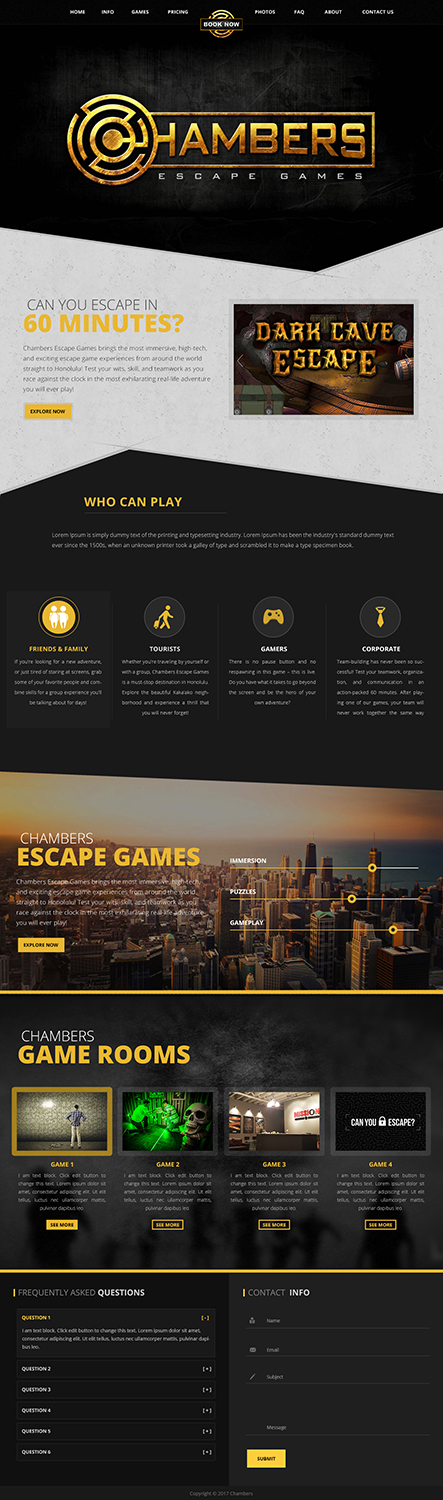 Web-Design von webxvision für Chambers Escape Games | Design #15814272