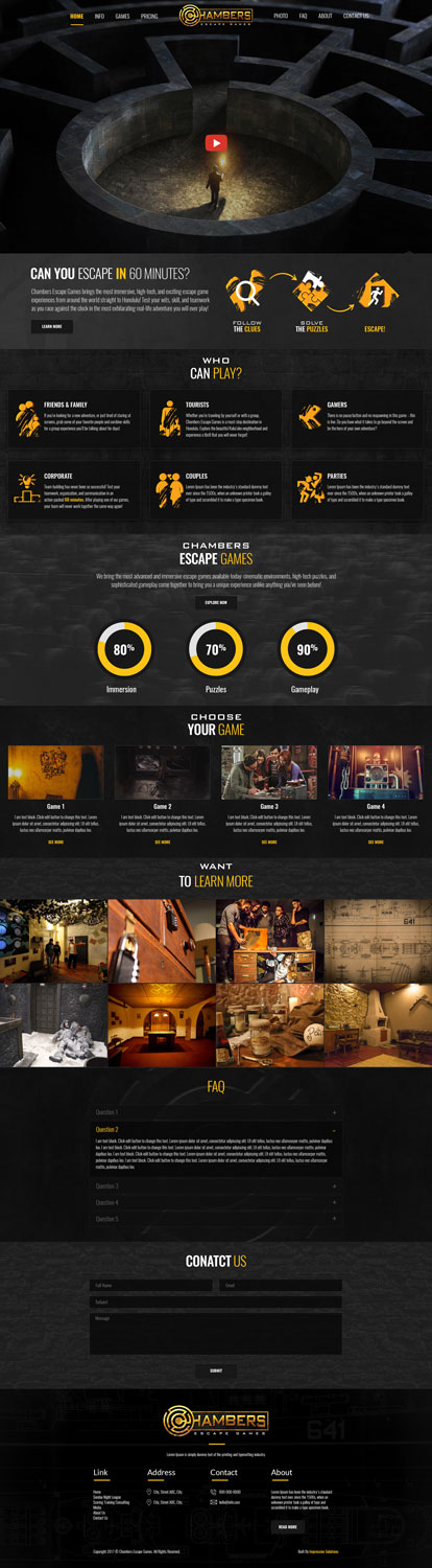 Web Design by Impressive Solutions for Chambers Escape Games | Design #15773182