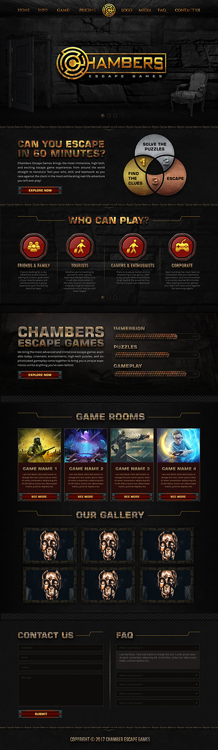 Web Design by SAI DESIGNS for Chambers Escape Games | Design #15749002