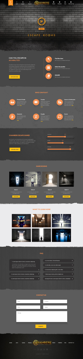 Web Design by saro3005 for Chambers Escape Games | Design #15749842