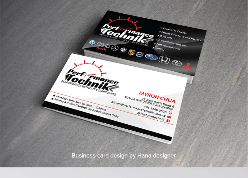 modern masculine car repair business card design for automotive repair business cards