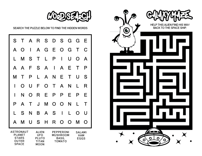 Print Design by Mandy Illustrator for Flying Saucer Pizza LLC | Design #15728715