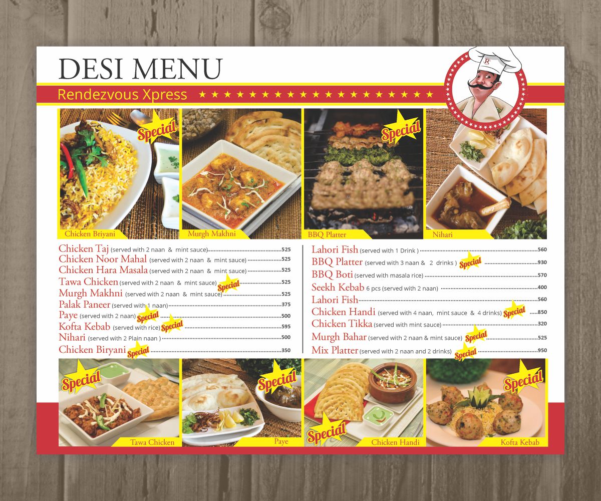 Menu Design by Cut and Glue for this project | Design: #15936044