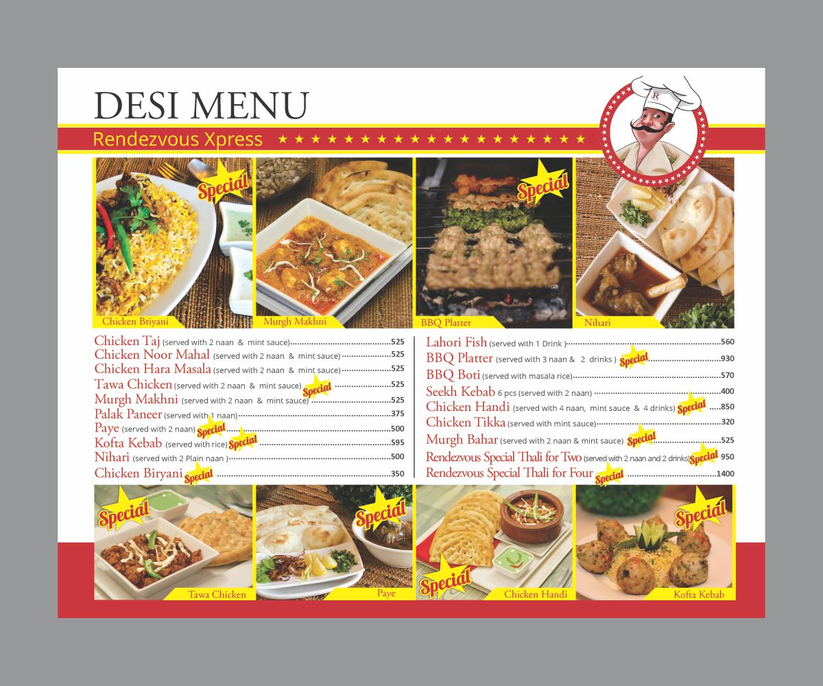 Menu Design by Cut and Glue for this project | Design #15949255