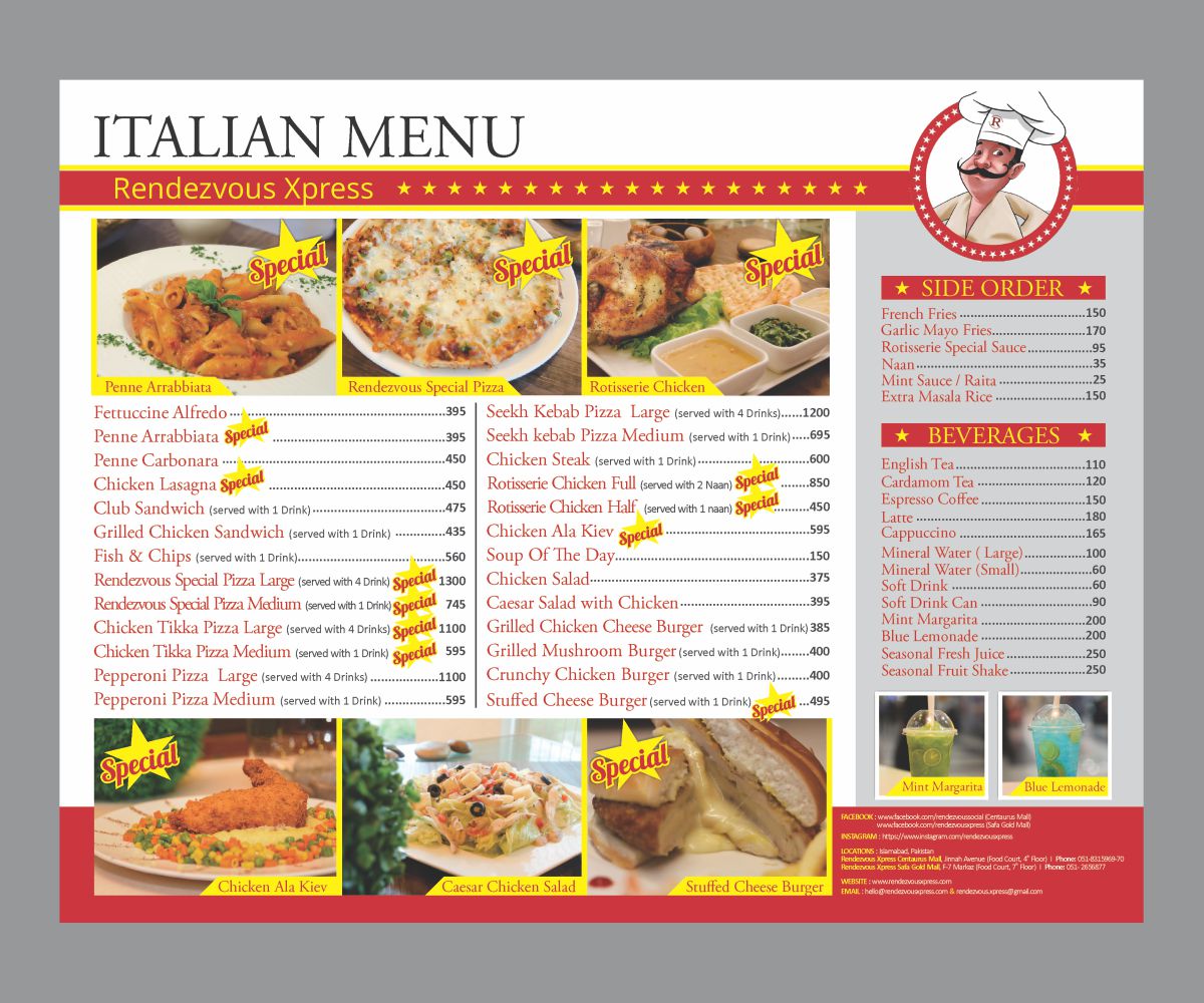 Menu Design by Cut and Glue for this project | Design #15949319