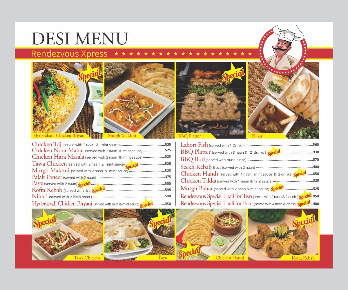 Menu Design by Cut and Glue for this project | Design #15953746