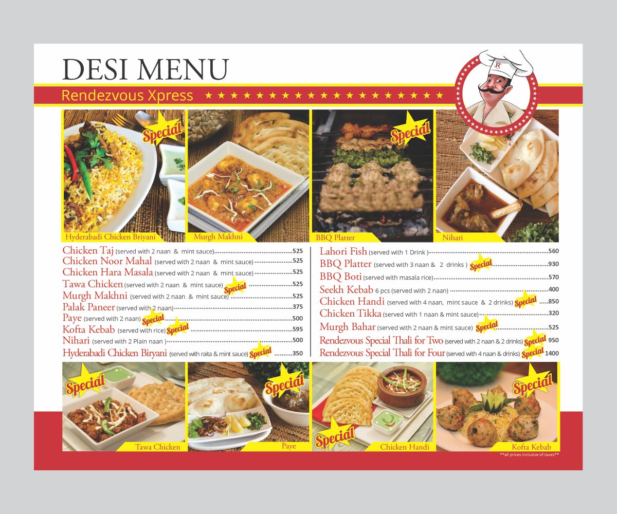 Menu Design by Cut and Glue for this project | Design #15999333