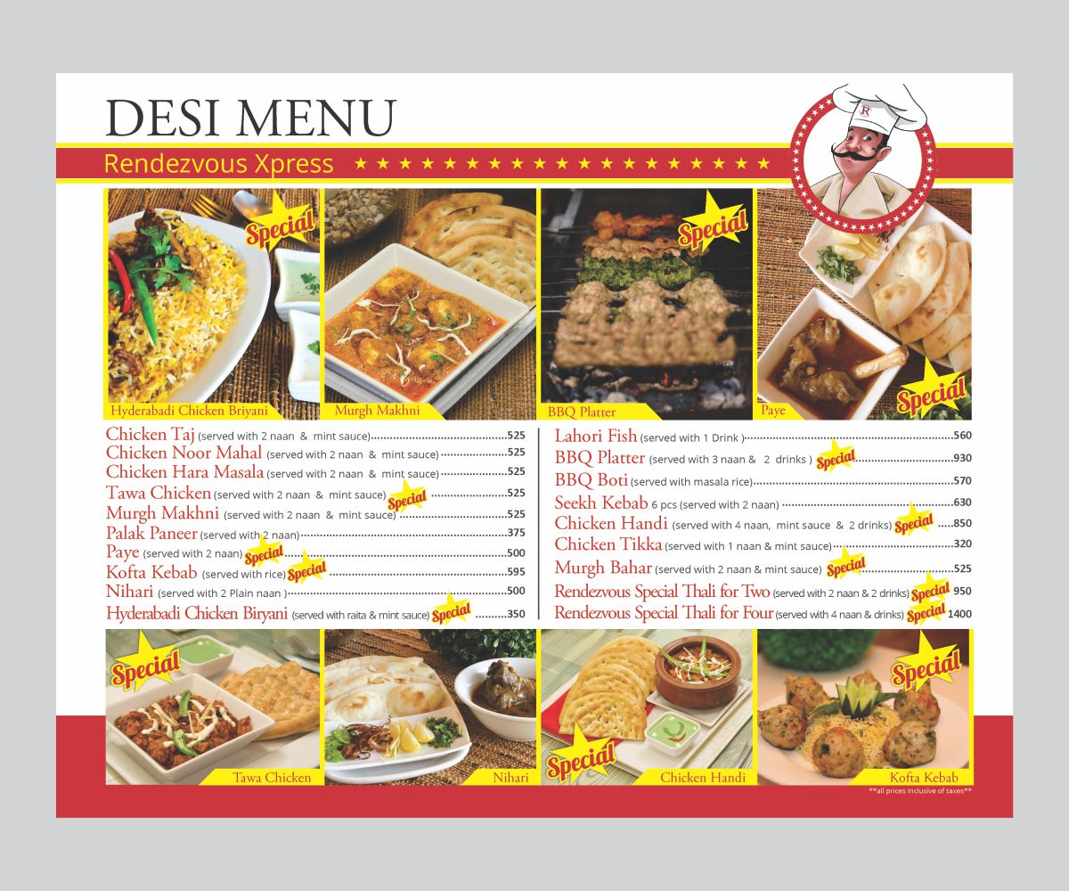 Menu Design by Cut and Glue for this project | Design #16031007
