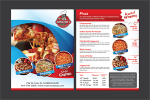 Menu Design by Deziners Zone for Bruno's Pizzeria / Varsity Club | Design: #15799293