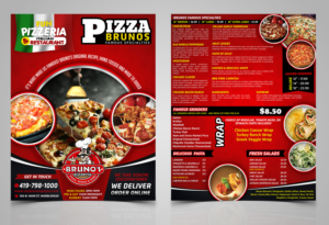 Menu Design by SAI DESIGNS for Bruno's Pizzeria / Varsity Club | Design #15777619