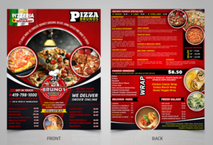 Menu Design by SAI DESIGNS for Bruno's Pizzeria / Varsity Club | Design: #15819210