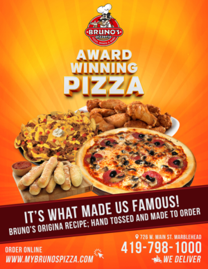 Menu Design by mrmrnjr for Bruno's Pizzeria / Varsity Club | Design: #15835816