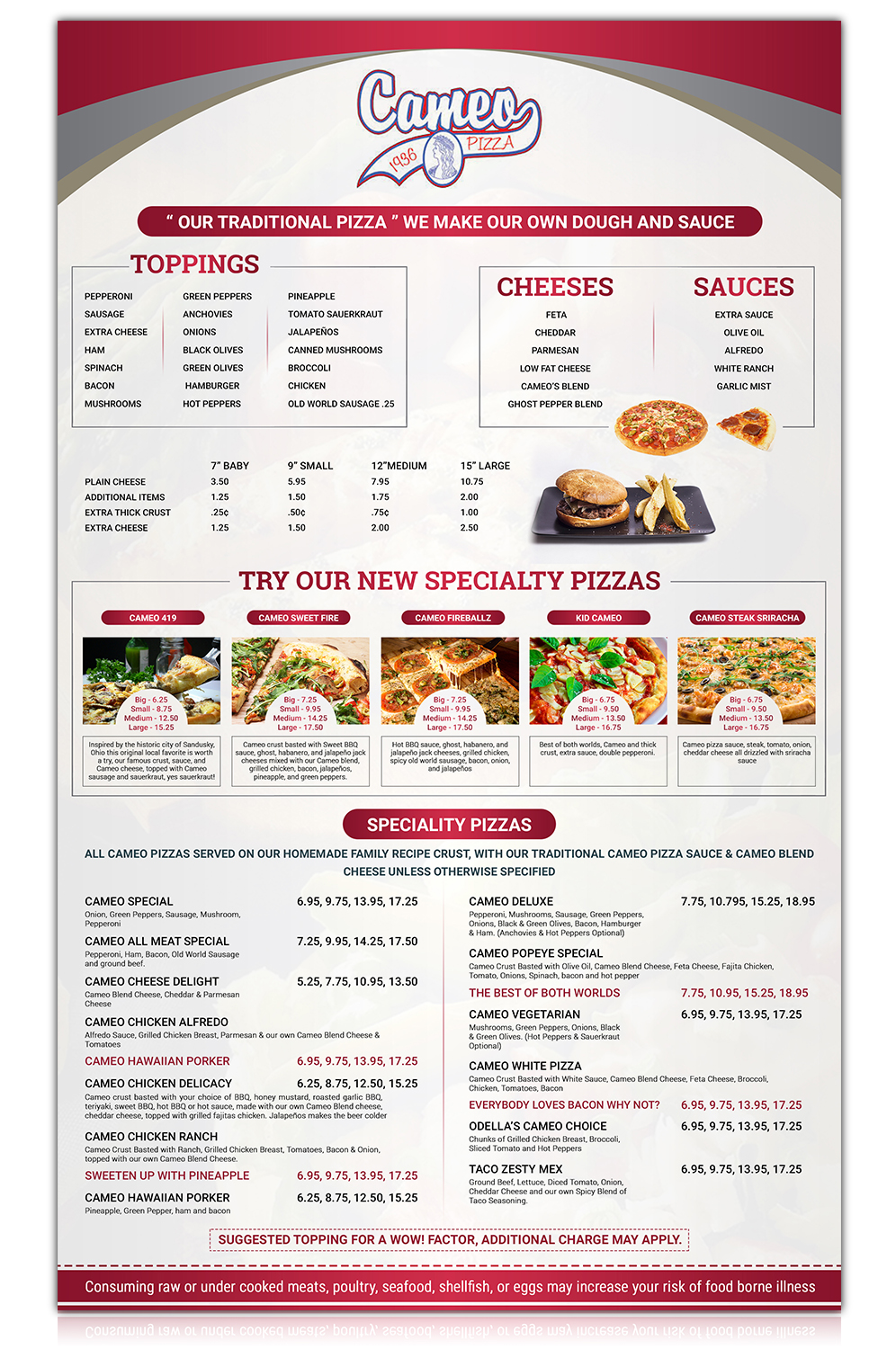 Menu Design by SAI DESIGNS for Bruno's Pizzeria / Varsity Club | Design #16014933