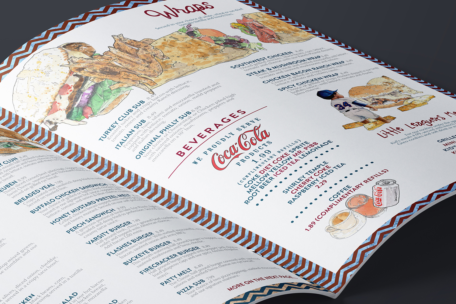 Menu Design by mrmrnjr for Bruno's Pizzeria / Varsity Club | Design #15769821